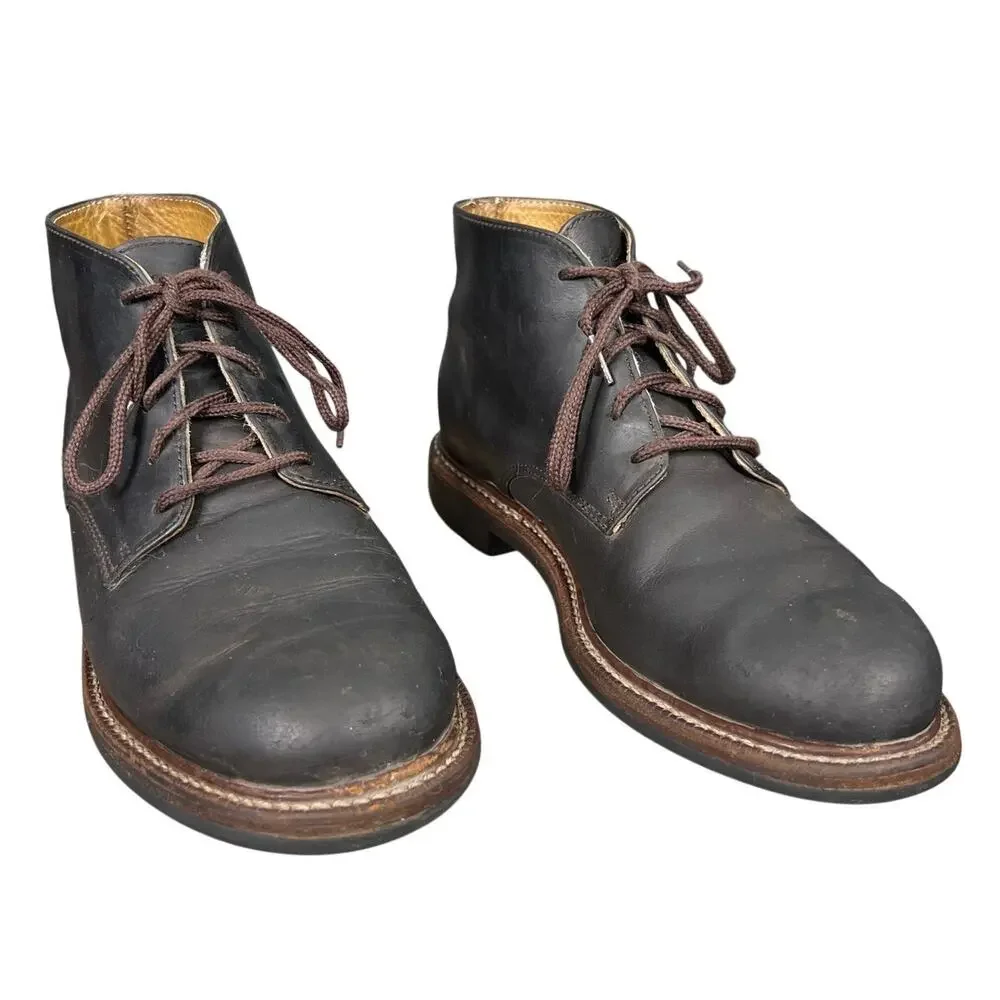 Vintage L.L. Bean Men’s Brown Leather Vibram Sole Chukka Boots Size US 9